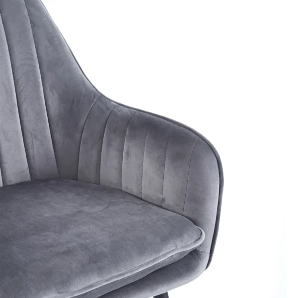 silla de hosteria terciopelo quitto gris