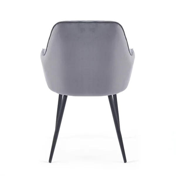 silla tapizada terciopelo quitto gris