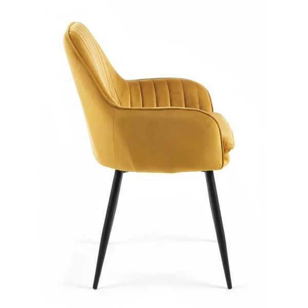 silla tapizada terciopelo comedor quitto mostaza