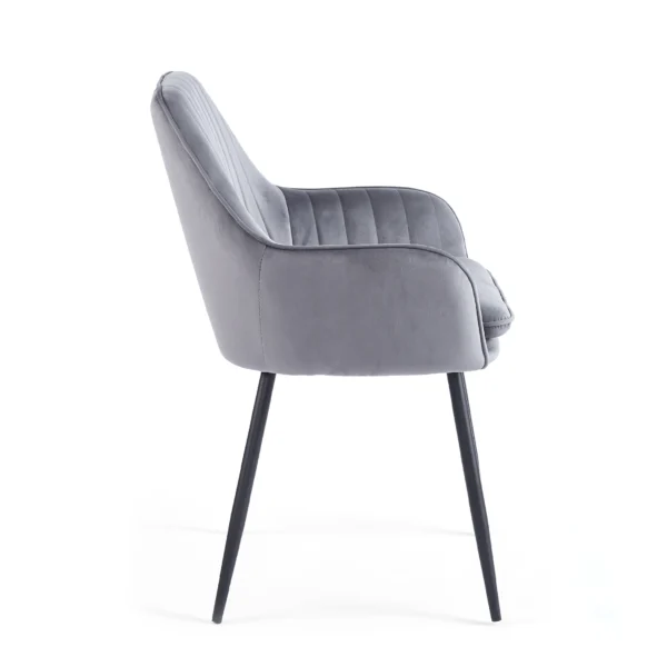 silla cafeteria terciopelo quitto gris