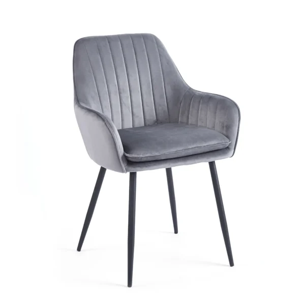 silla comedor terciopelo quitto gris