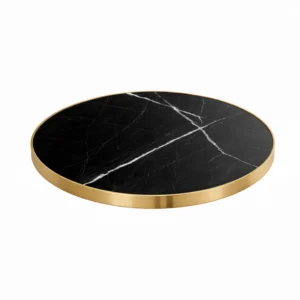 tablero redonda de mesa marmol negro multicapa