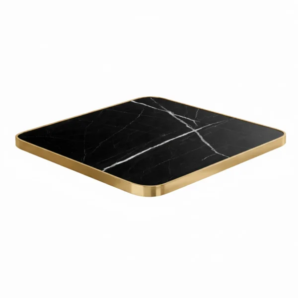 tablero cuadrado de mesa marmol negro multicapa