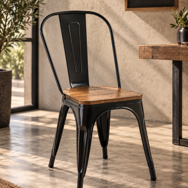 Silla Apilable de Metal Toix Estilo Industrial
