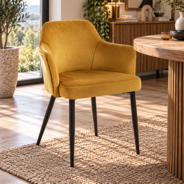 Silla de Comedor Terciopelo Victoria Reposabrazos