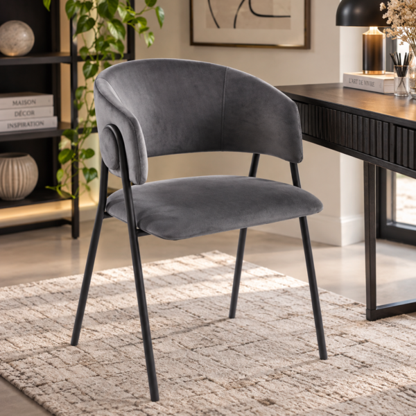 Silla de Terciopelo con Reposabrazos Tani