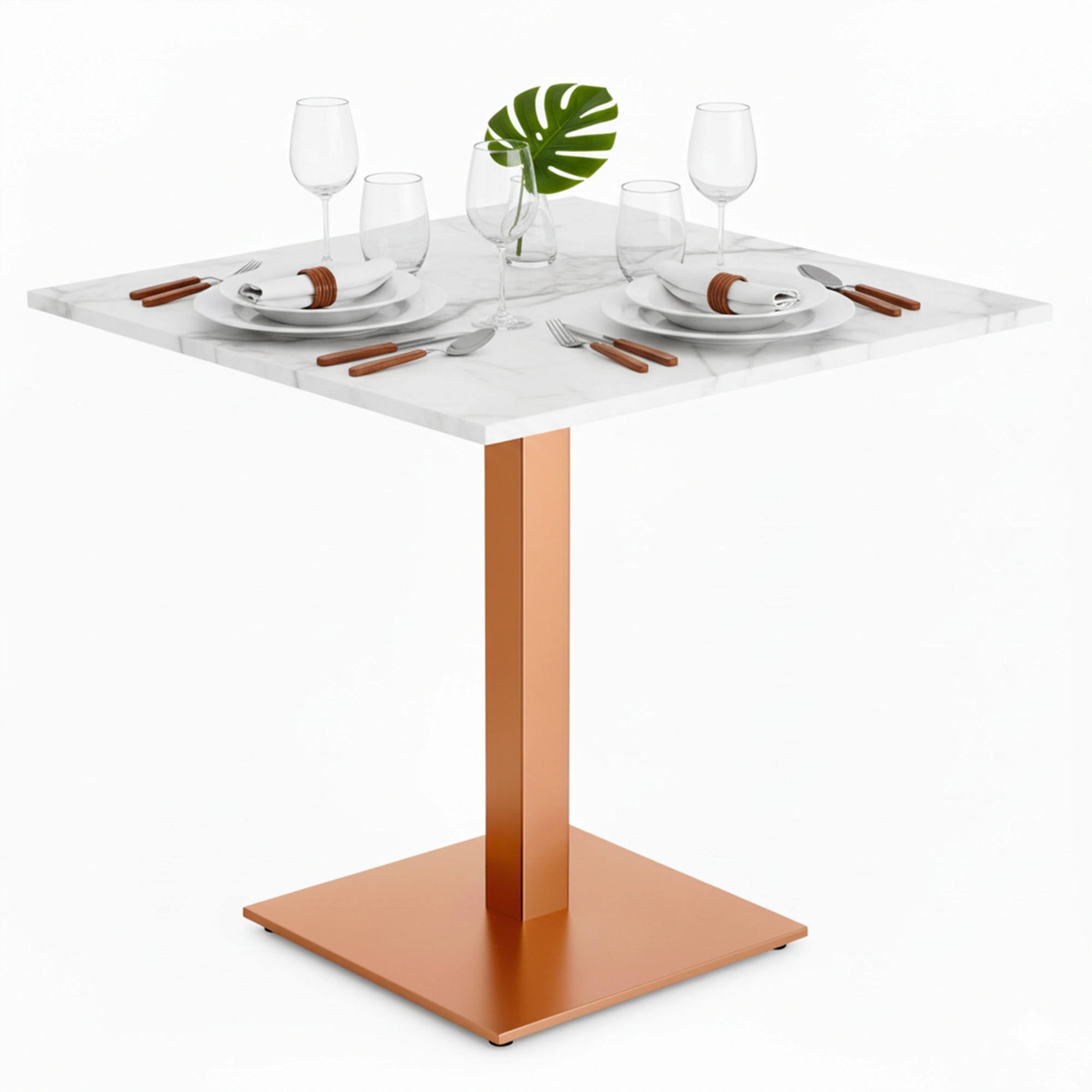 mesa marmol pie cobre