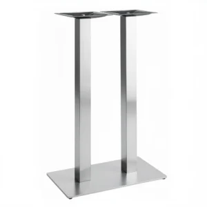 pie doble mesa alta acero inoxidable