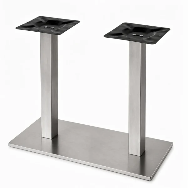 pie de mesa doble acero inoxidable