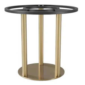 sillas y mesa redonda dorada