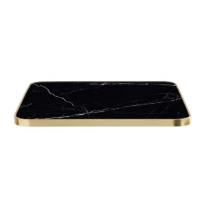 tablero mesa cuadrado marmol negro brillo