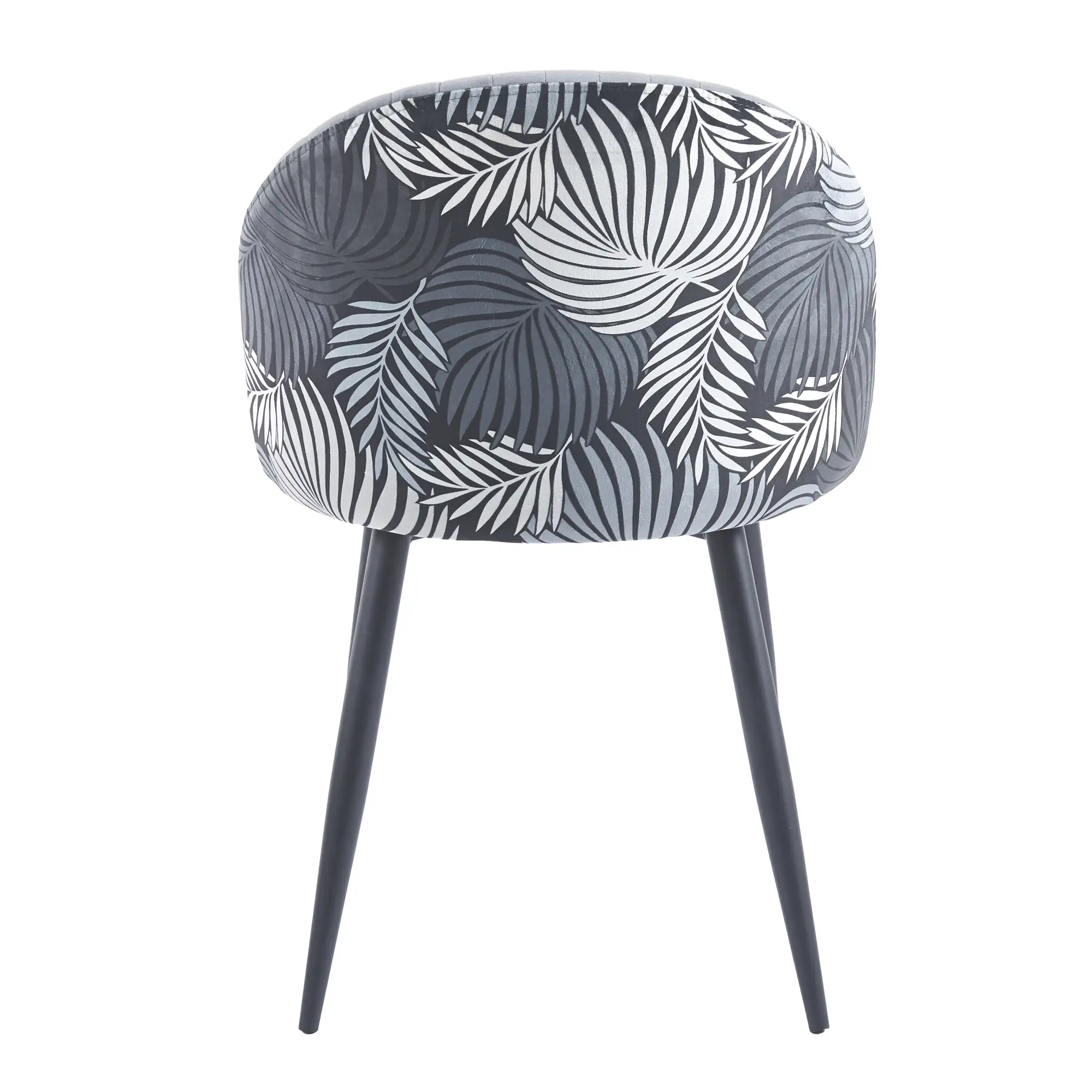 silla tapizada gris estampada