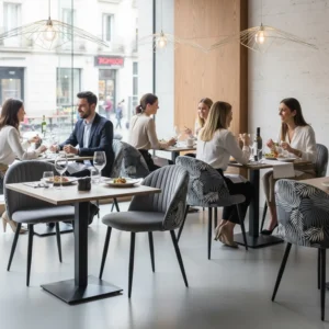 mesa y sillas terciopelo