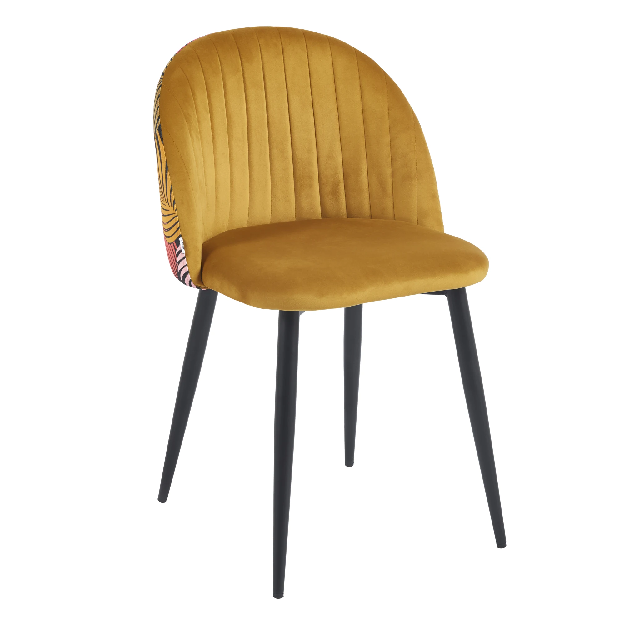 silla terciopelo mostaza