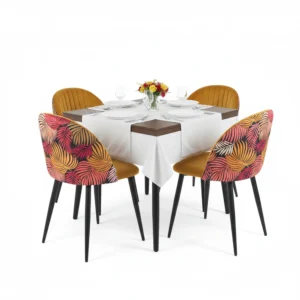 conjunto mesa y sillas terciopelo