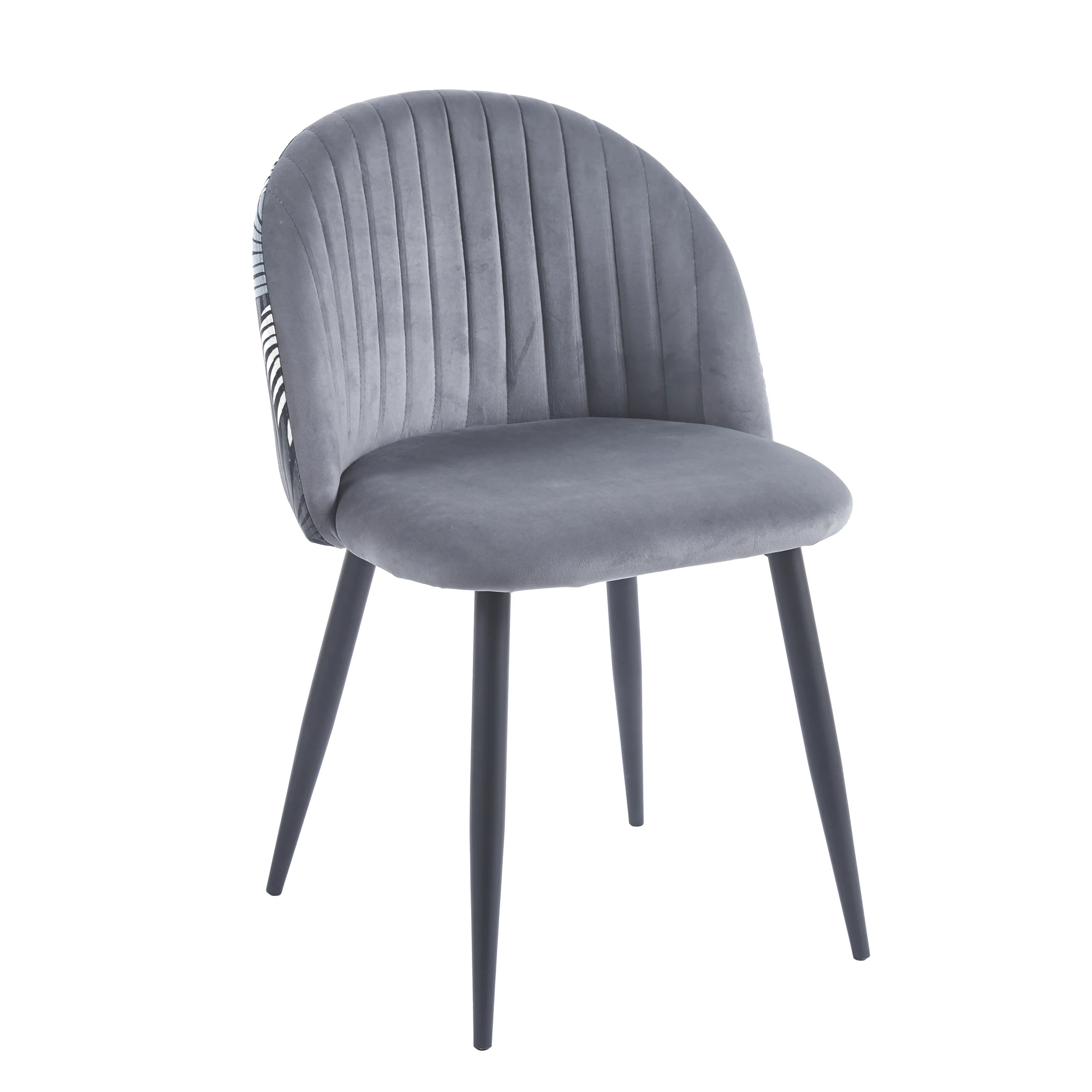 silla tapizada gris