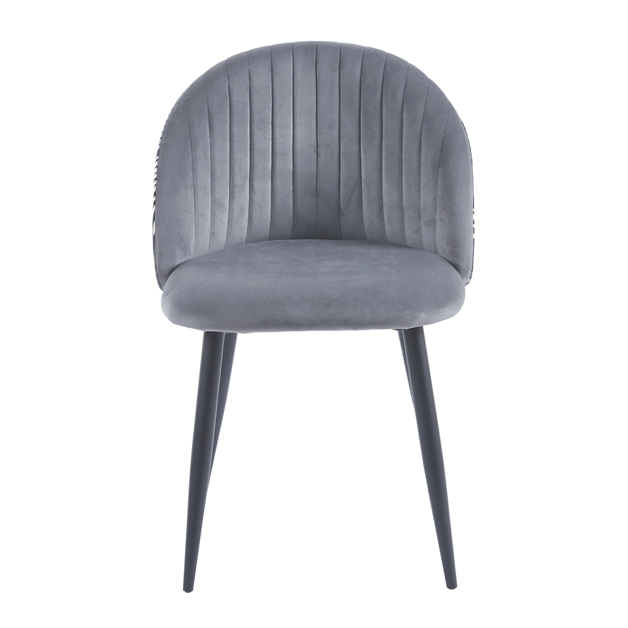 silla acolchada gris