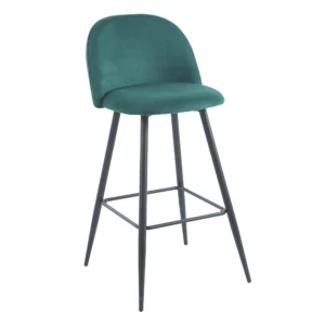 taburete tapizado con respaldo verde