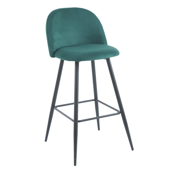 taburete tapizado con respaldo verde