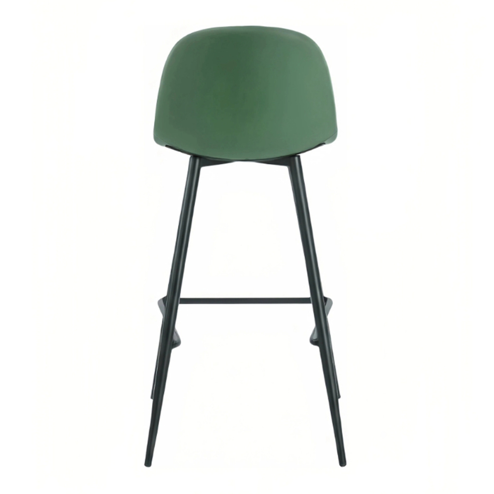 taburete alto verde piel con respaldo