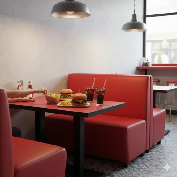 sofa cafeteria polipiel rojo