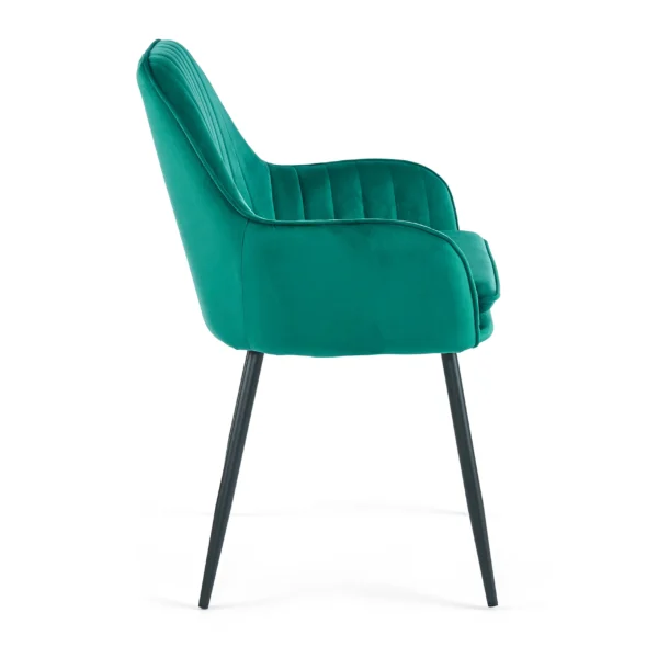 silla tapizada reposabrazos verde