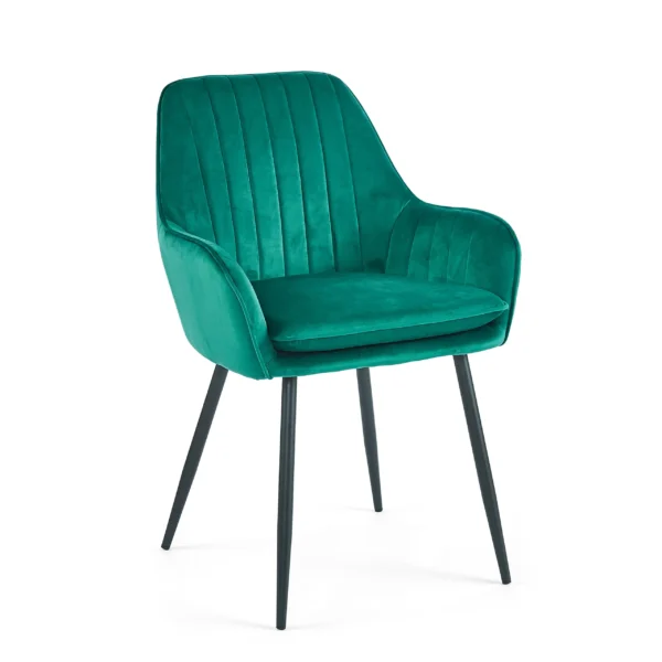 silla tapizada verde