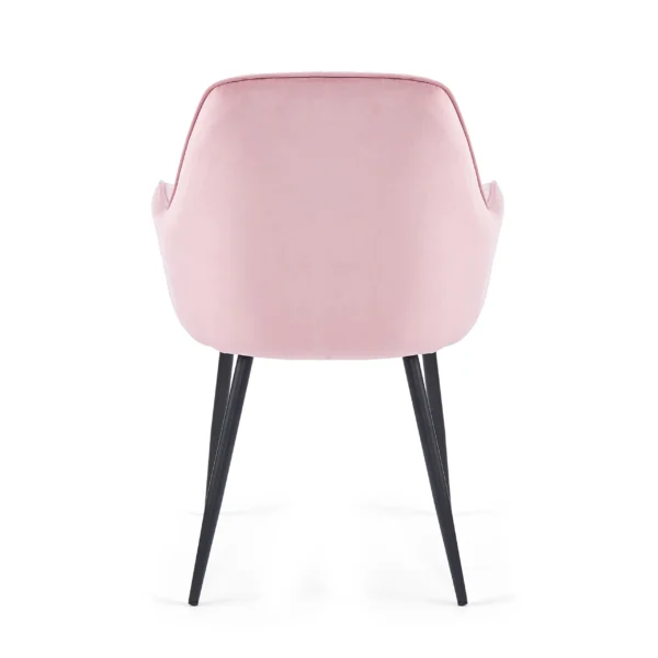 silla salon reposabrazos rosa terciopelo