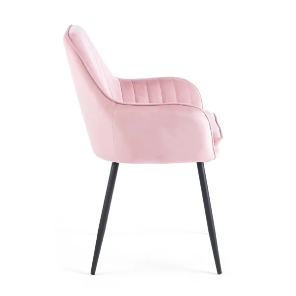silla restaurante terciopelo rosa