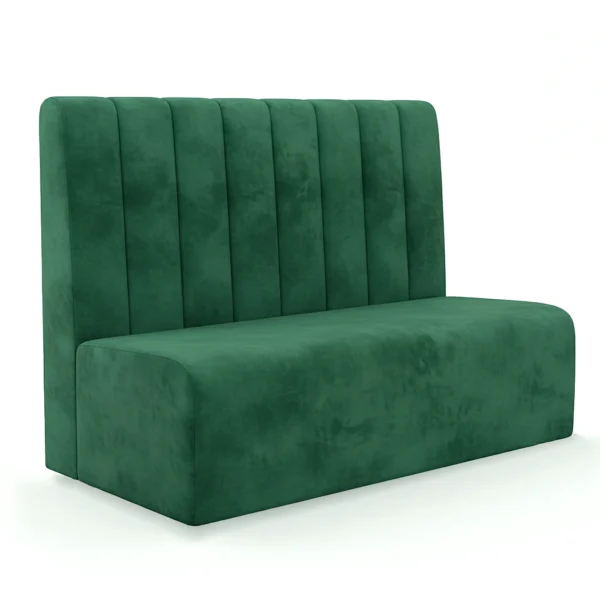 sofa corrido verde de restaurante
