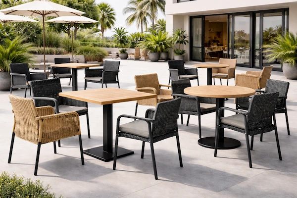 mesas y sillas de restaurante