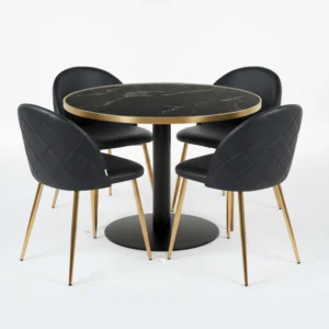 conjunto sillas y mesa redonda restaurante