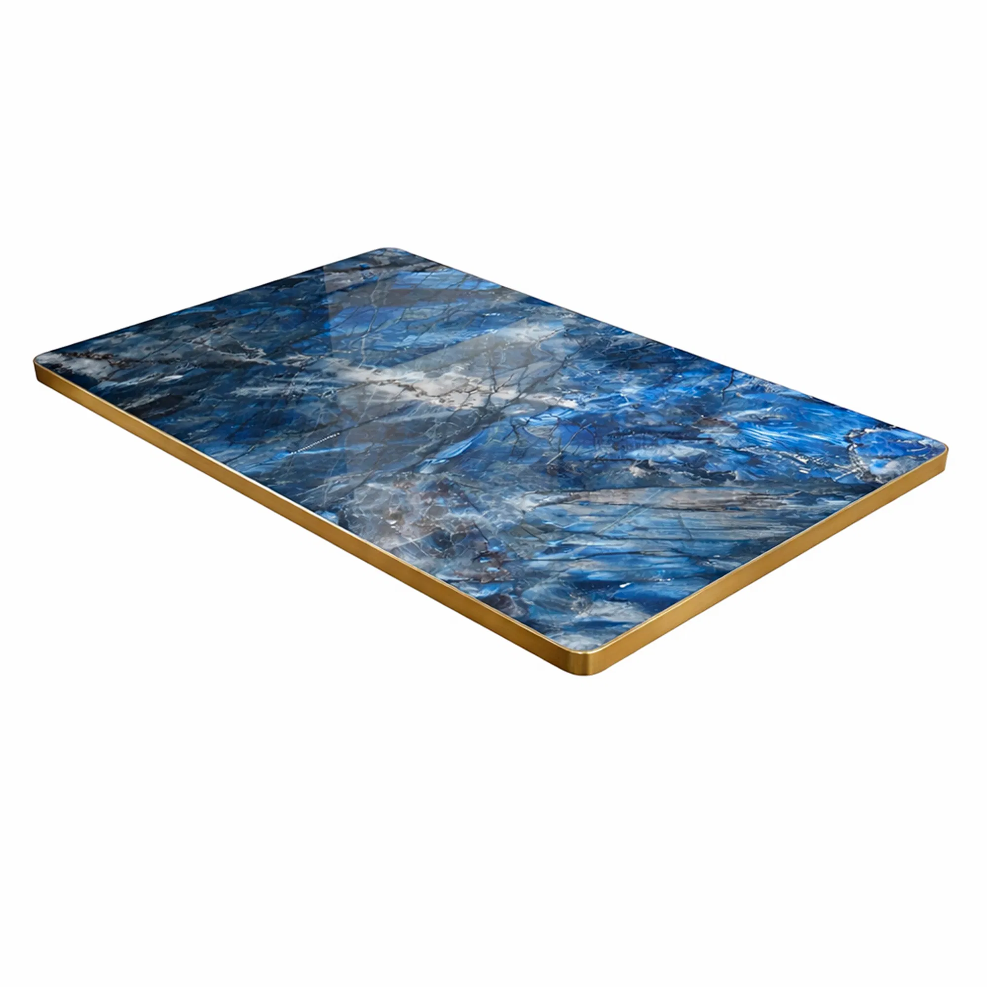 tablero de mesa rectangular piedra sinterizada marmol azul