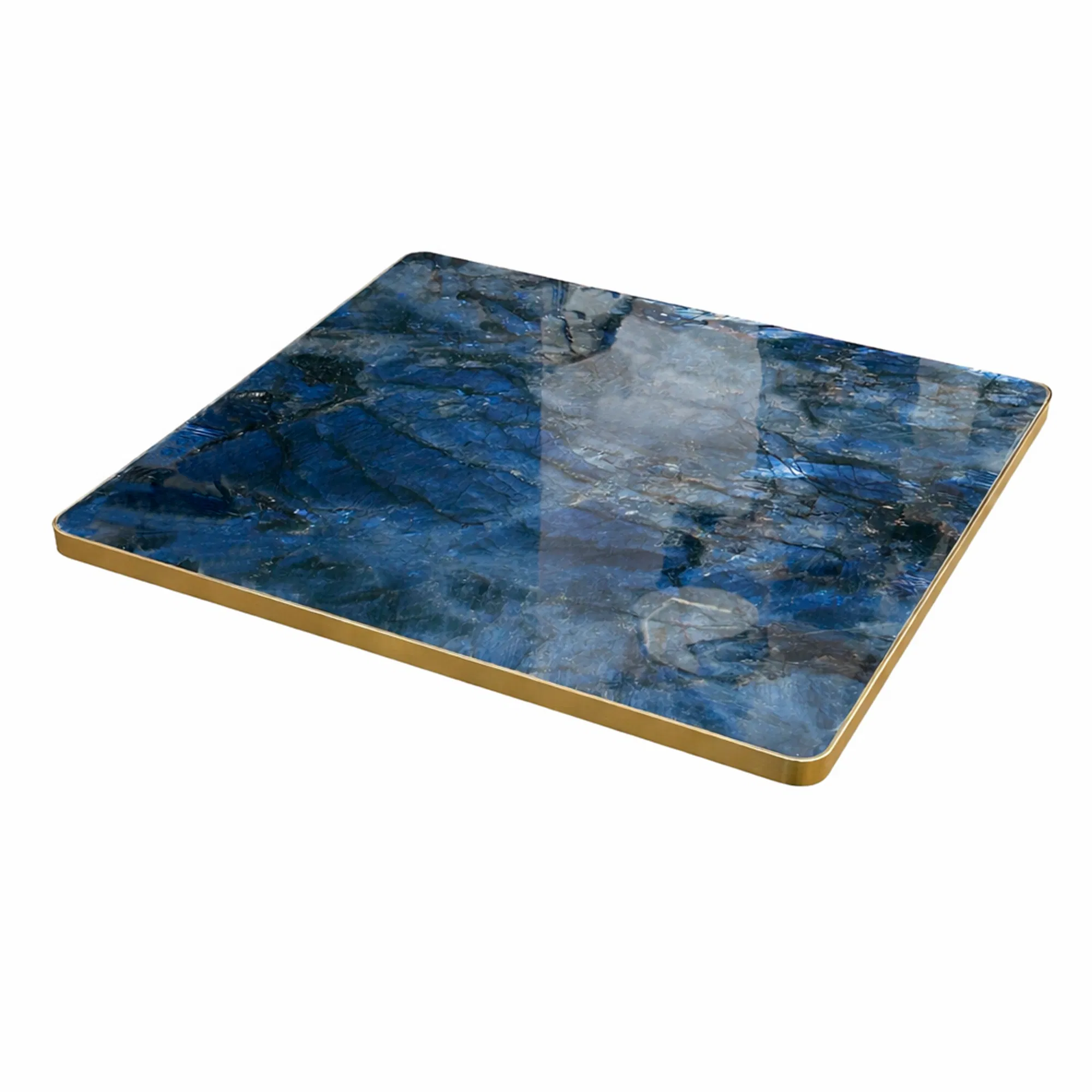 tablero de mesa rectangular piedra sinterizada marmol azul