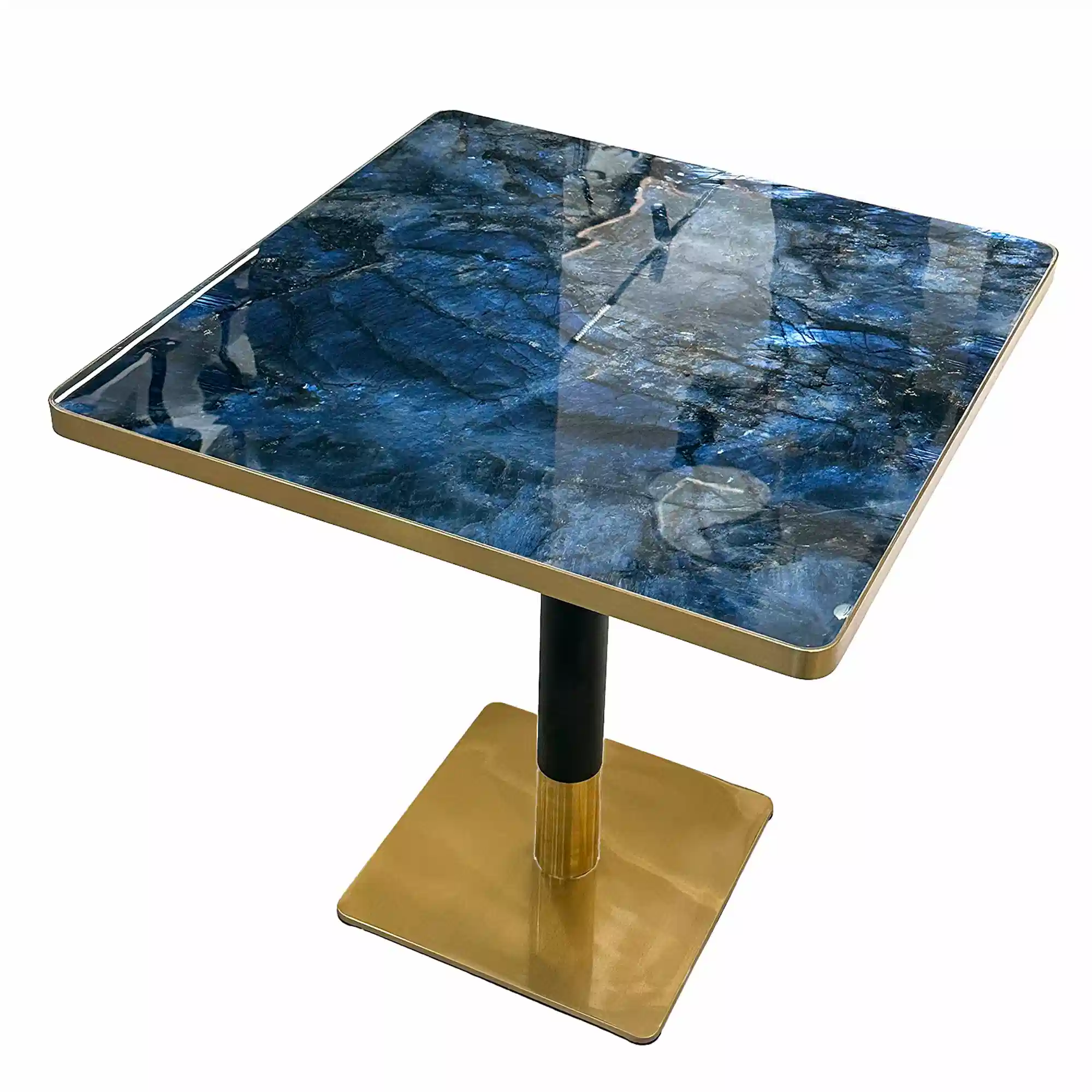 mesa cafeteria piedra sinterizada marmol azul