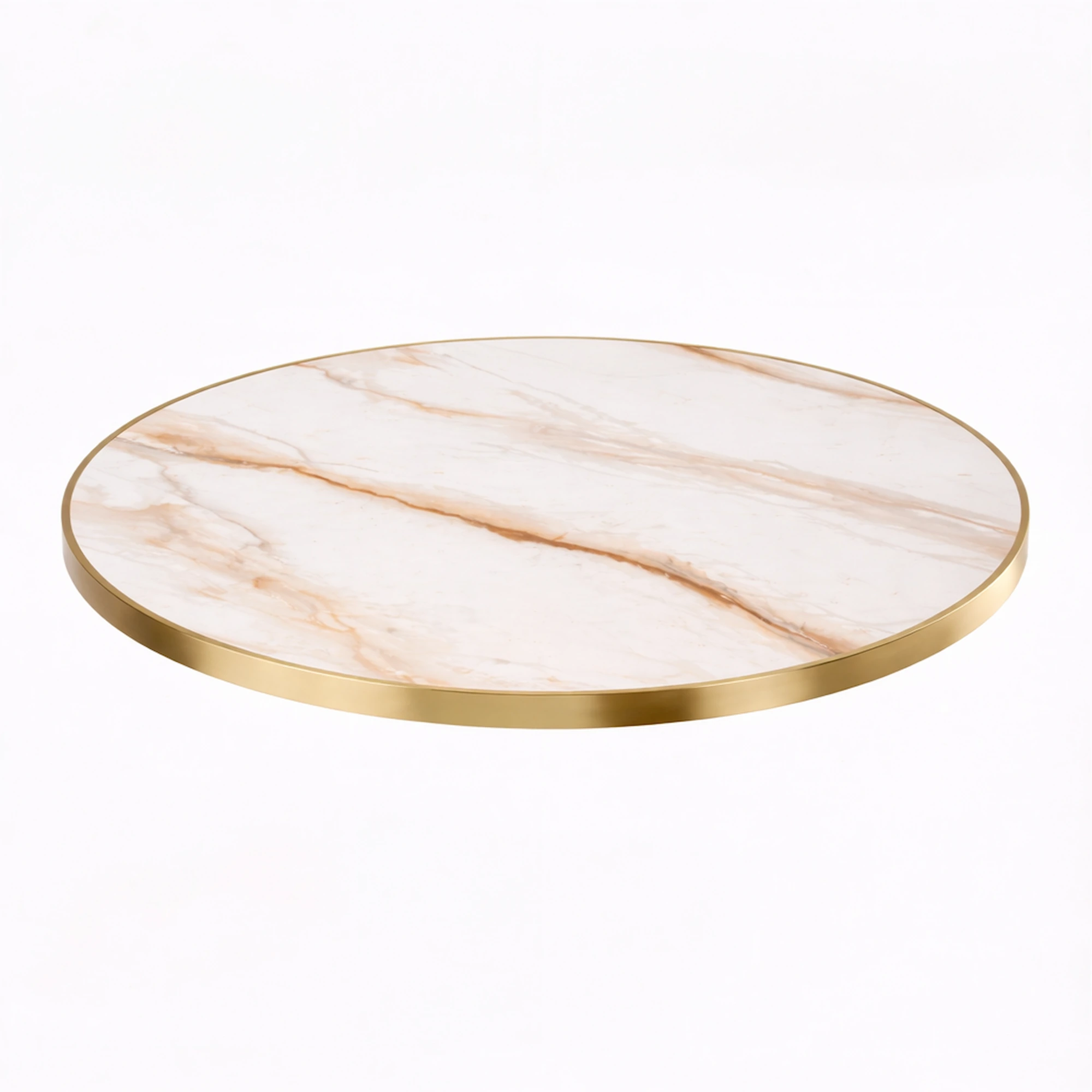 tablero mesa piedra sinterizada redondo marmol blanco new