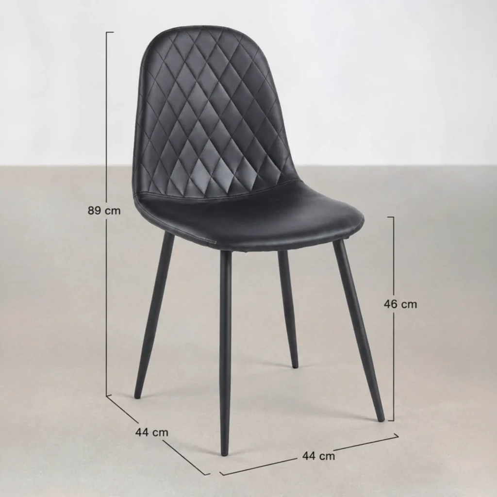 silla negra tapizada hosteleria 