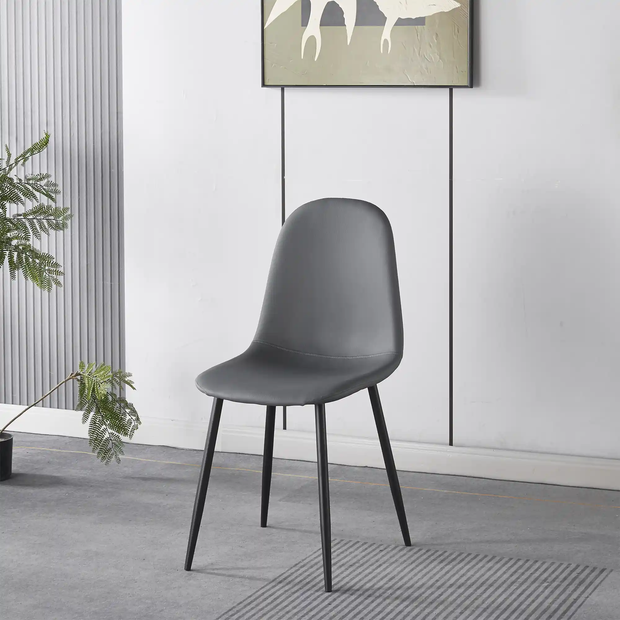 silla restaurante acolchada gris