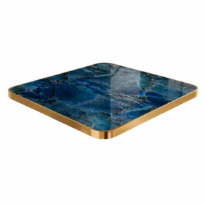 tablero de mesa piedra sinterizada marmol azul cuadrado